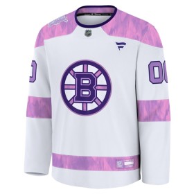 Maillot de Hockey Boston Bruins Personnaliser Fanatics Hockey Fights Cancer Practice 2024-25 Blanc - Homme